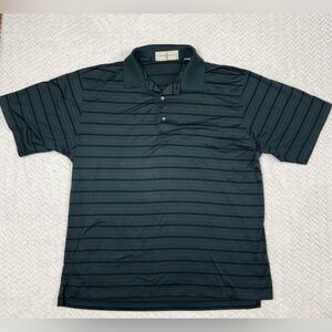Fairway & Greene Men's Polo - Dark Green and Navy & Red Stripes Large Like New